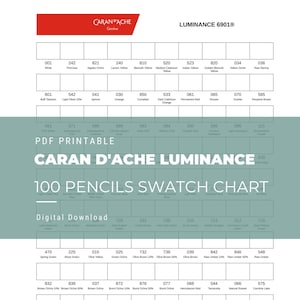 Caran d'Ache Luminance 100 Bleistifte Swatch Chart