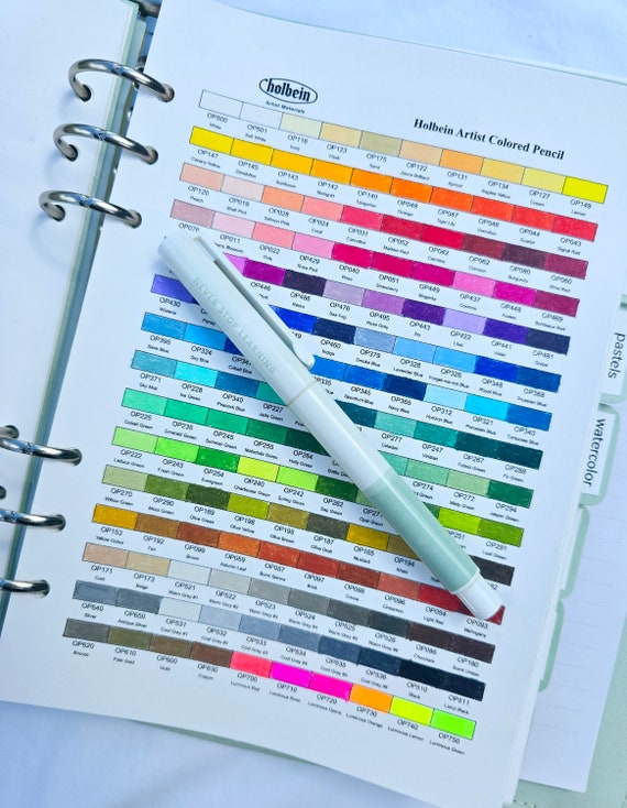 Holbein Artist 150 Pencils Swatch Chart - Etsy