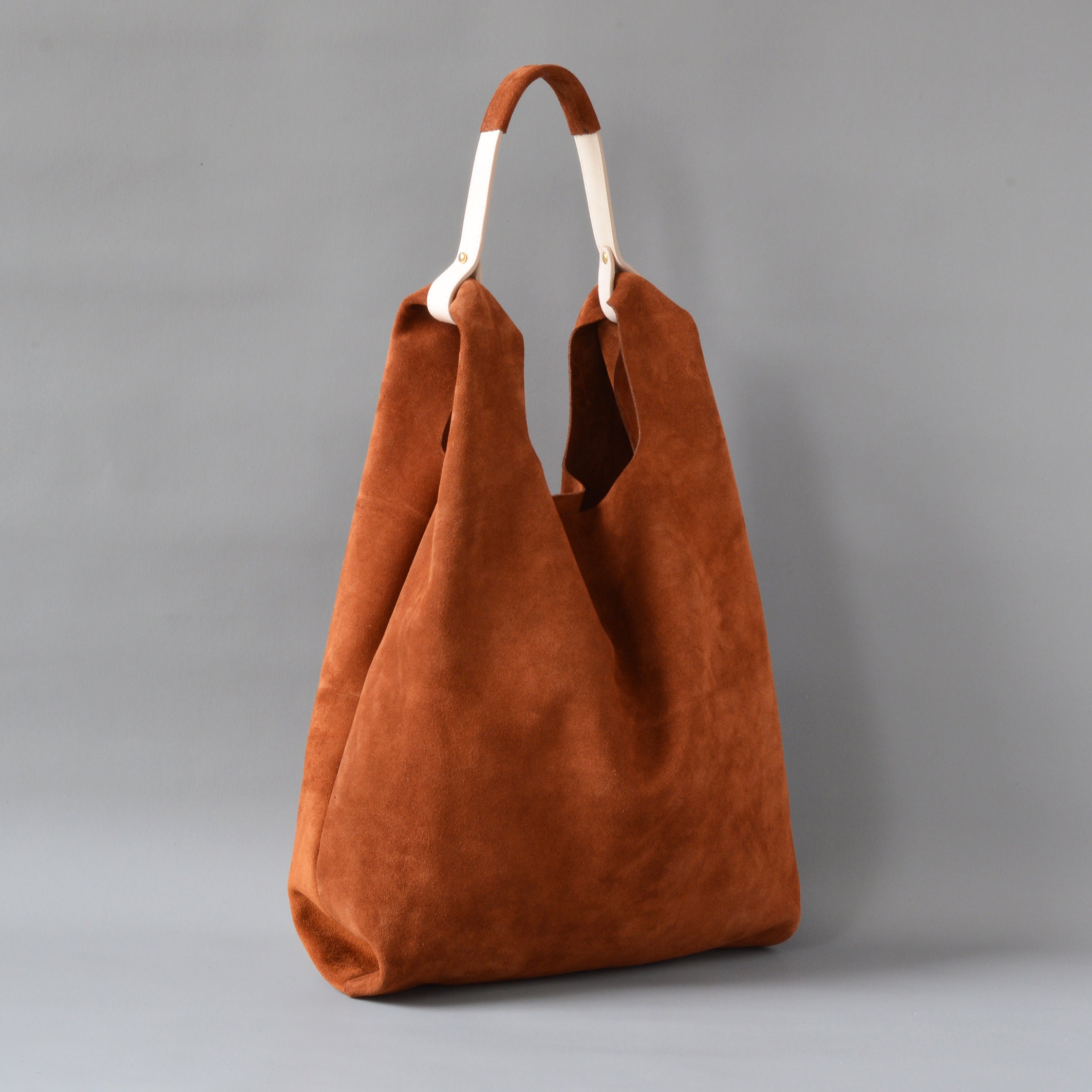 Leather Shopper Shoulder Bag Handmade. | Etsy