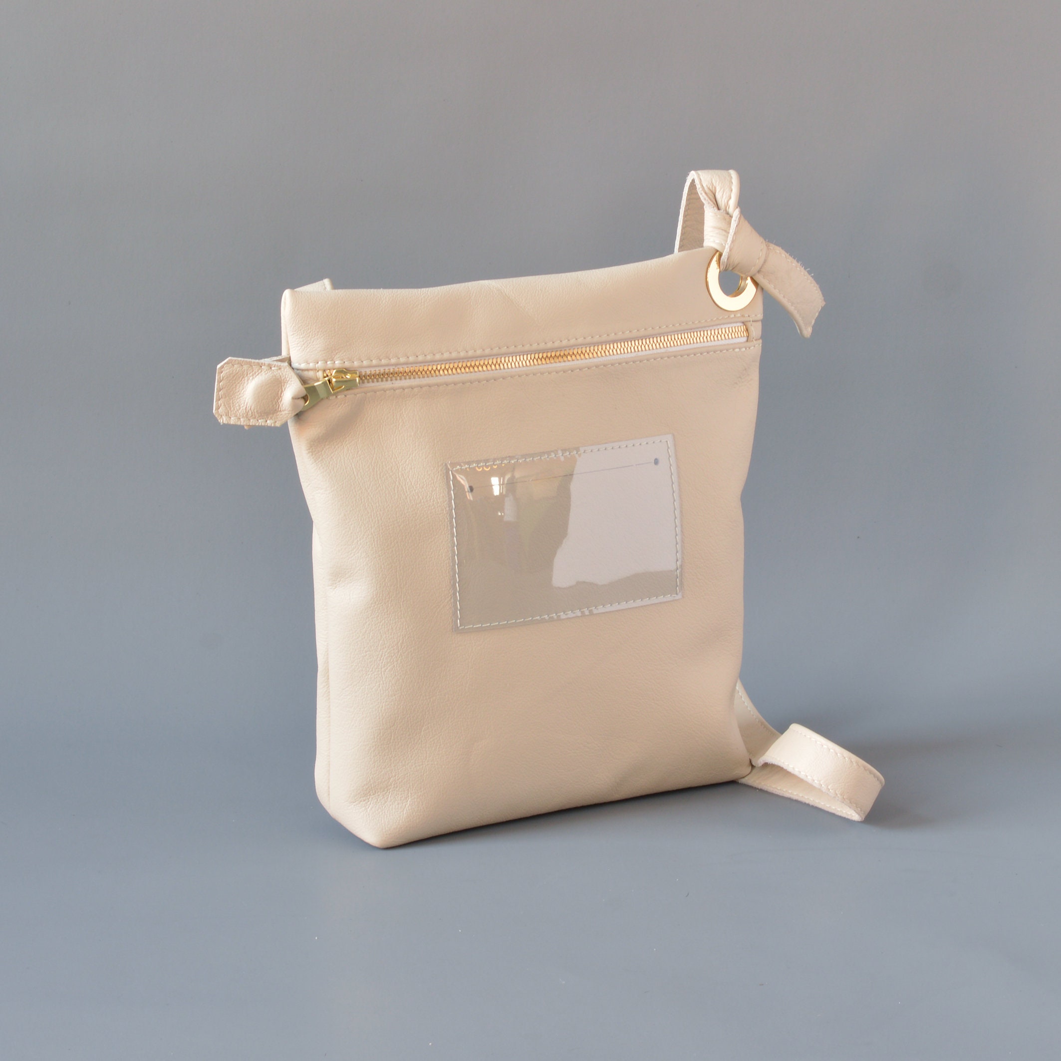 Cream Leather Cross Body Shoulder Bag. Etsy