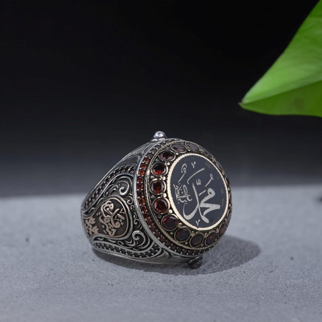 Men's Sterling Silver Islamic Ring - 925 Carat With Nail'i Şerif ...