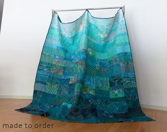 Ocean Ombre King Size Quilt - Made to Order