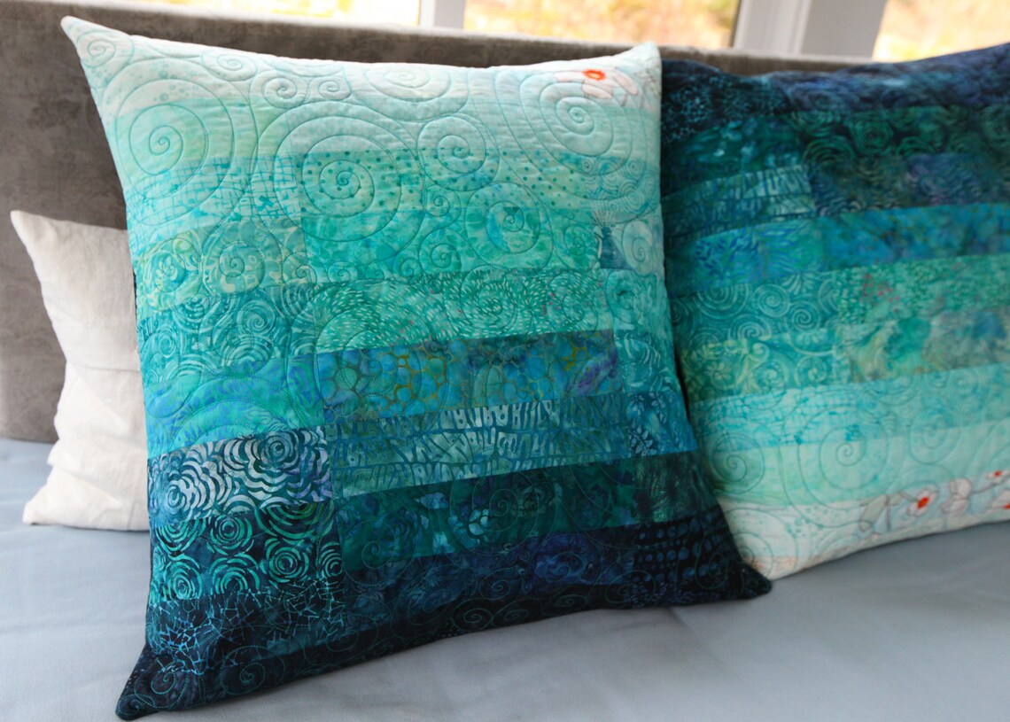 Quilted Pillow Shams Euro Size Pillow Shams Modern Pillow Etsy