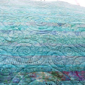 Modern Turquoise Blue Baby Quilt Oceanic Dreams Made to Order image 5