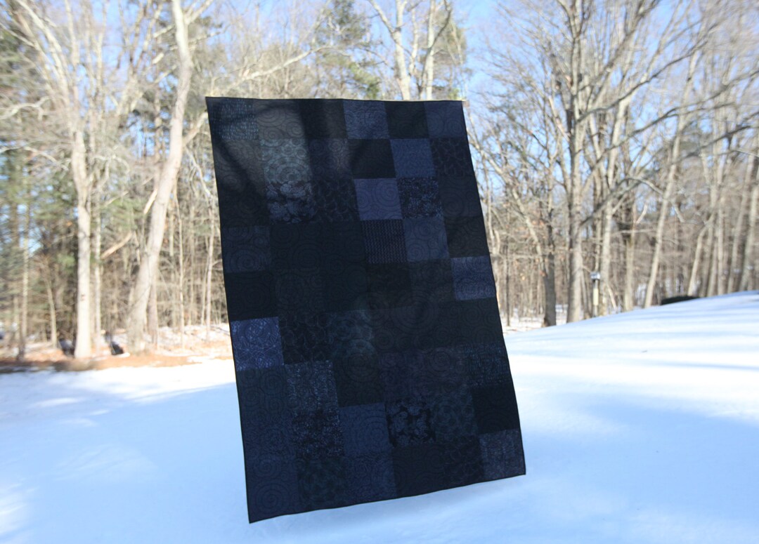 Modern Throw Quilt Custom Made Throw Size Goth Bedroom Goth Etsy