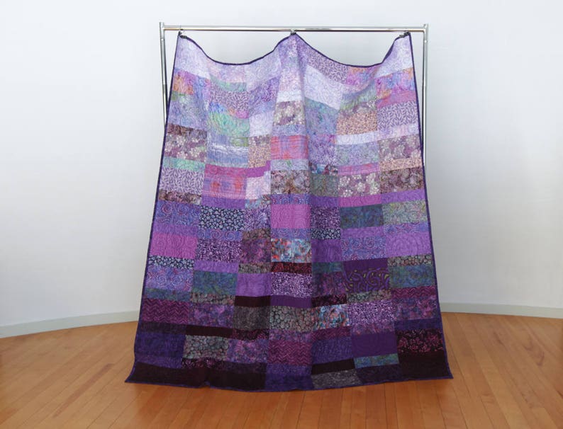 Purple Modern Handmade Quilt Purple Quilt Made in Your Size image 8