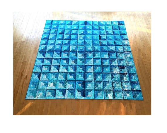 Crystal Ocean Log Cabin Quilt