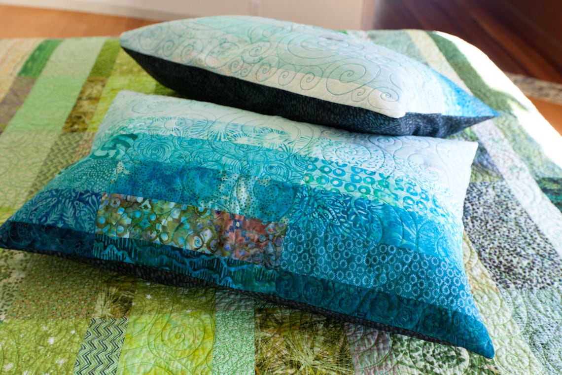 Ocean Pillow Modern Quilt Pillow Shams Coastal Decor Etsy