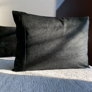 Black Quilted Pillow Shams Choose Your Size Made to Order image 8