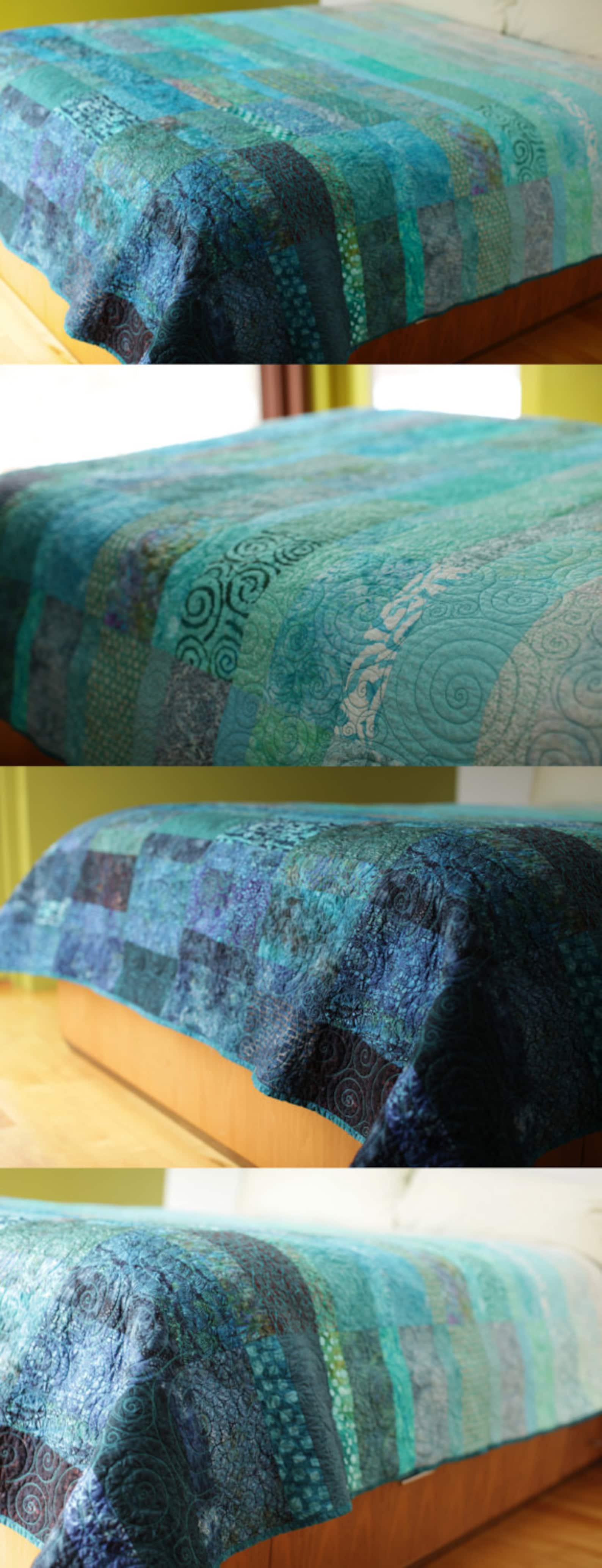 King Size Quilts Large King Size Quilt Modern Quilt King Ocean Etsy