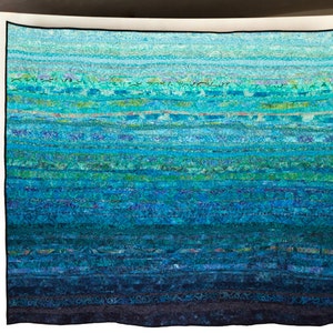 Oceanic Dreams Modern Turquoise Blue Quilt Choose Your Size Made to Order image 6