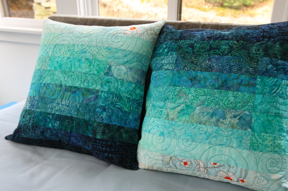 Quilted Pillow Shams Euro Size Pillow Shams Modern Pillow Etsy
