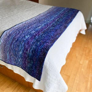 Purple Dreams Quilted Bed Runner, Accent Quilt Made to Order in Any Size, Modern Quilt Table Runner or Bed Accent, Modern Quilt Wall Art image 6