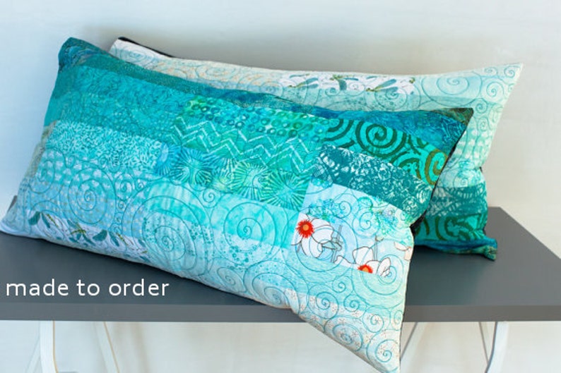 Quilted Pillow Shams King Size Pillow Shams Turquoise Pillows Etsy