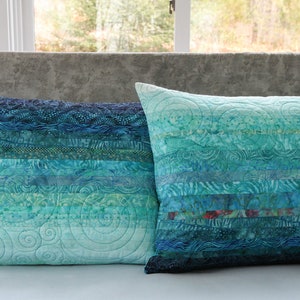 Teal Quilted Standard Pillow Shams Oceanic Dreams Pillow image 6