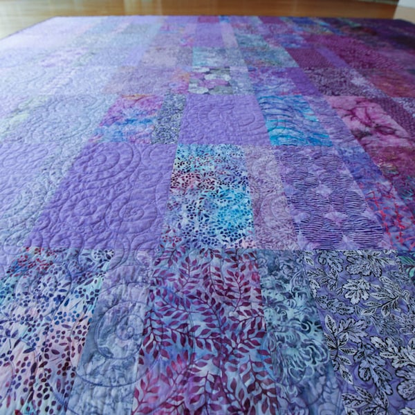 Purple Ombre Modern Handmade Quilt - Choose Your Size - Made to Order