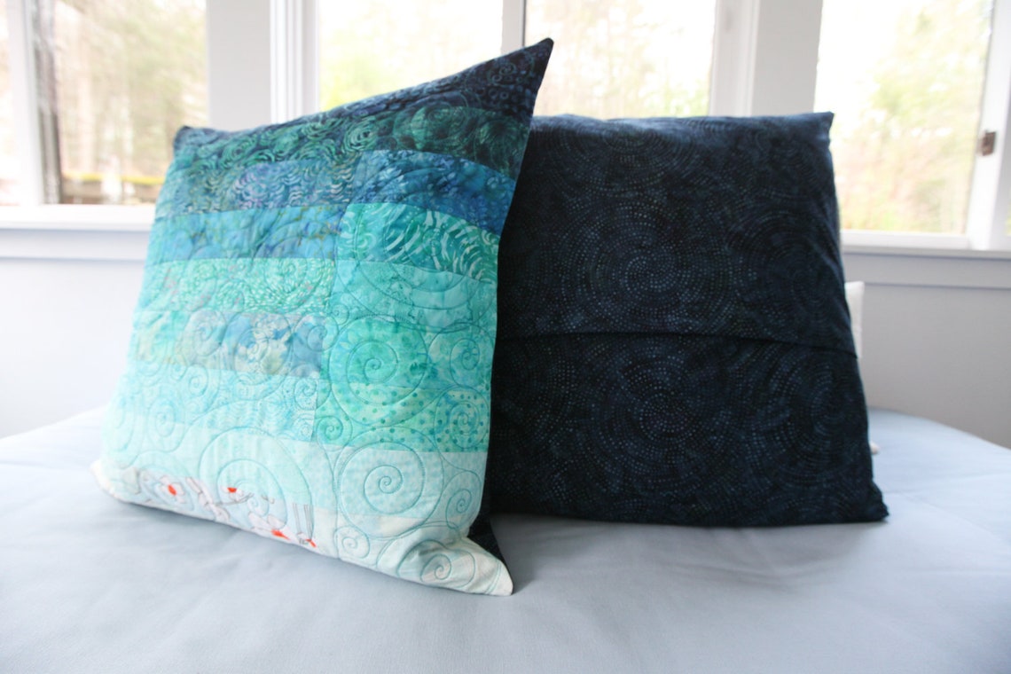 Ocean Pillow Modern Quilt Pillow Shams Coastal Decor Etsy