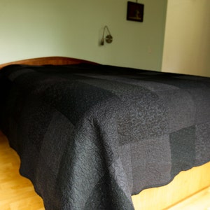 Dark Heart Modern Black Quilt Choose Your Size Made to Order image 2