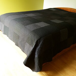 Dark Heart Modern Black Quilt Choose Your Size Made to Order image 4