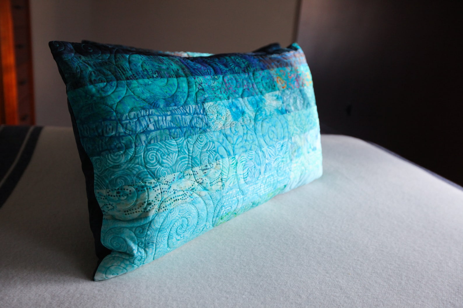 Quilted Pillow Shams King Size Pillow Shams Turquoise Ocean Etsy