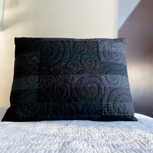 Black Quilted Pillow Shams Choose Your Size Made to Order image 3
