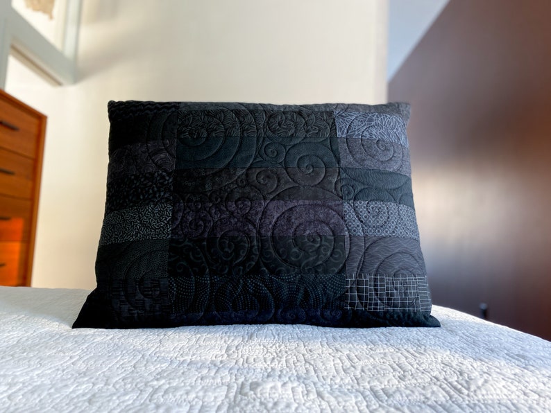 Black Quilted Pillow Shams Choose Your Size Made to Order image 3