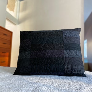 Black Quilted Pillow Shams Choose Your Size Made to Order image 4