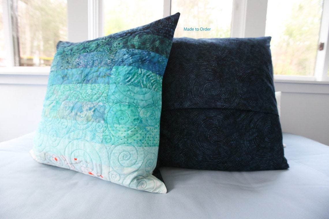 Quilted Pillow Shams Euro Size Pillow Shams Modern Pillow Etsy