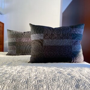 Black Quilted Pillow Shams Choose Your Size Made to Order image 2