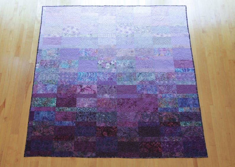 Purple Modern Handmade Quilt Purple Quilt Made in Your Size image 5