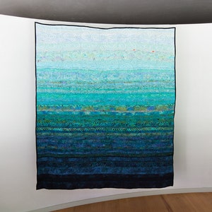 Oceanic Dreams Modern Turquoise Blue Quilt Choose Your Size Made to Order image 7