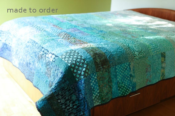 Ocean Rains Quilt - Choose Your Size - Made to Order