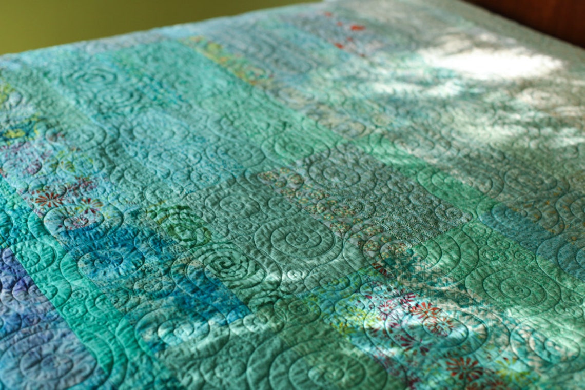 King Size Quilts Large King Size Quilt Modern Quilt King Ocean Etsy