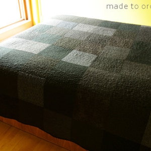 Dark Heart Modern Black Quilt Choose Your Size Made to Order image 1