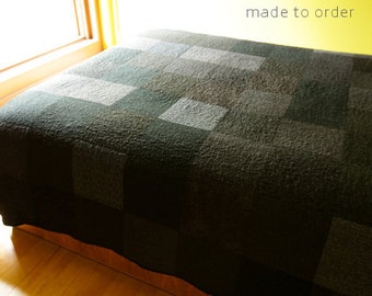 Dark Heart Moderne schwarze Quilt - Wählen Sie Ihre Größe - Auf Bestellung