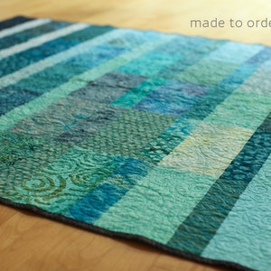 Turquoise Blue Beach House Quilt - Choose Your Size - Made to Order