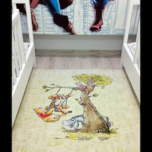 Cartoon Rug,Mickey Mouse Rug,Kids Room Rug, Gift for Kids,Nursery Rug, Game Mat,Baby Room Decor, Newborn Gift, Animal Rug,Personalized Rug image 6
