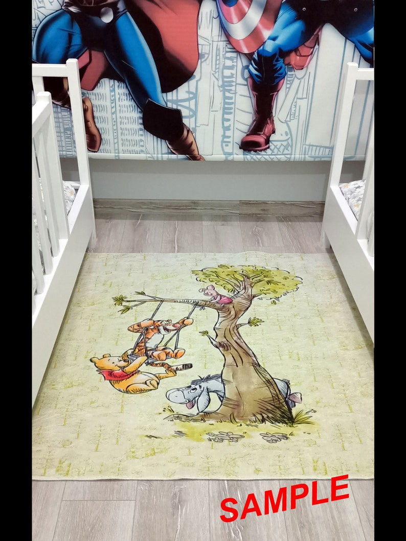 Cartoon Rug,Mickey Mouse Rug,Kids Room Rug, Gift for Kids,Nursery Rug, Game Mat,Baby Room Decor, Newborn Gift, Animal Rug,Personalized Rug image 6