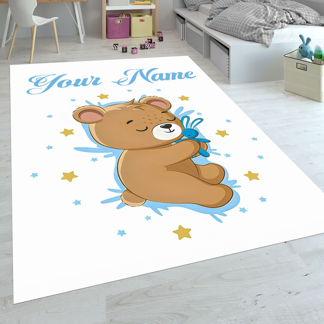 Personalized Rug, Animal Rug, Custom Rug, Bear Rug, Kids Room Rug, Gift ...