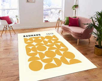 Alfombra de puntos Bauhaus 1919, alfombra geométrica abstracta, estilo minimalista