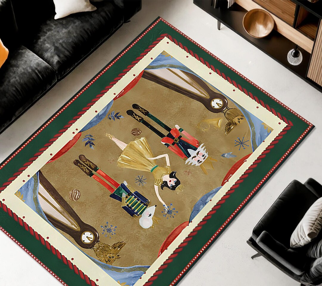 Nutcracker Ballet Rug, Green Wonderland Accent, Square Carpet - Etsy