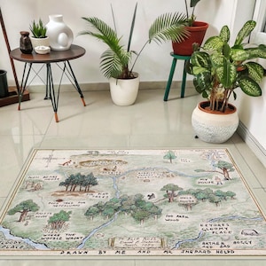 Winnie the Pooh Map Rug: 100 Acre Holz-Kinderzimmer-Dekor