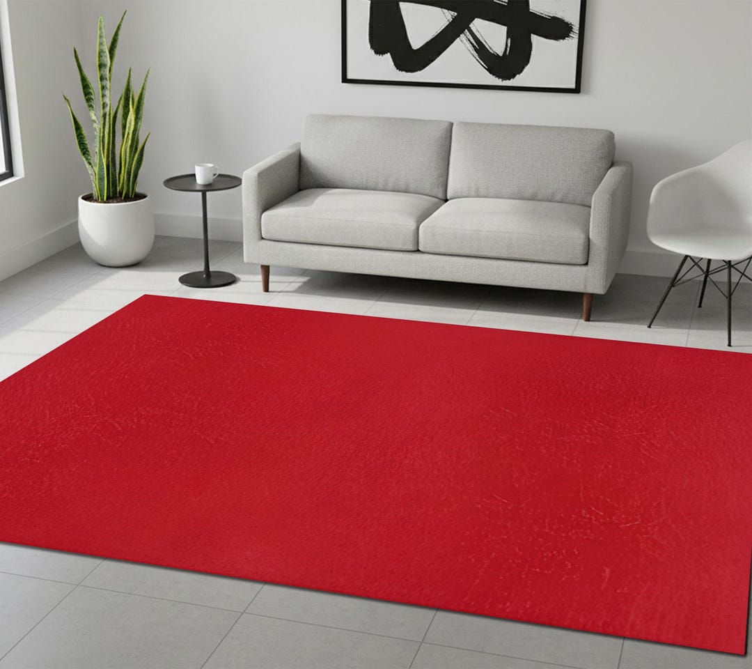 Red Abstract Rug, Elegant Living Room Carpet, Non-slip, Machine ...