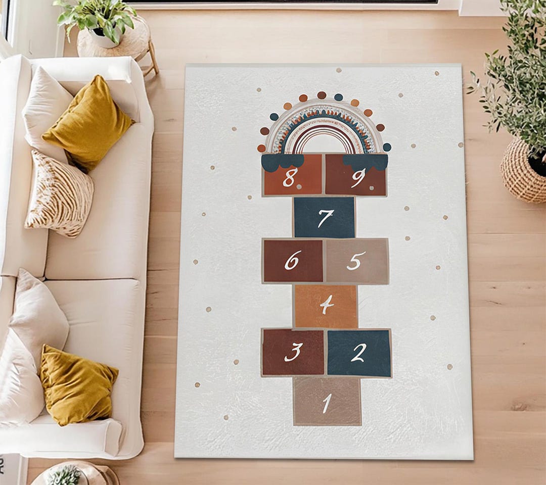 Popcorn Math Runner Rugs Numbers Hopscotch Rug, Cartoon Kids Playroom Mat - Etsy