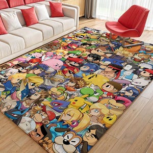 Gamer Rug,Retro Games Rug,Video Game Rug,Gaming Rug,Colorful Rug,Game Decor,Custom Rug,Retro Gaming,Arcade Game Rug,Area Rugs,Gaming Gifts