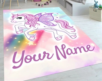 Pony Playmat Rug: Kids Room Decor, Non-Slip Cotton Backing