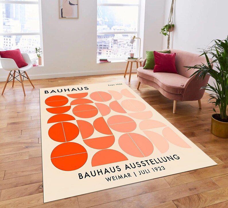 Bauhaus, 1923 Bauhaus Juli Rug, Bauhaus Rug, Abstract Geometric Pattern ...