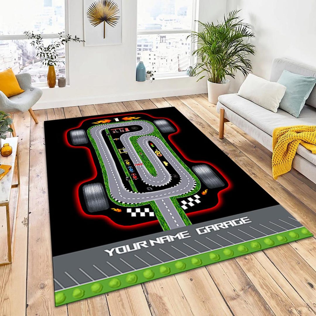 Car Racing Rug Kids Personalize Race Track Play Rug, Kids Car Carpet, Playroom Decor - Etsy