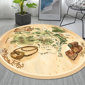 Landkarten-Teppich, dekorative Teppiche für Wohnzimmer, Teppiche für Schlafzimmer Ästhetik, Herr der Ringe gemusterter Teppich, Geschenkteppich, Mittelerde Teppich, alte Karten,