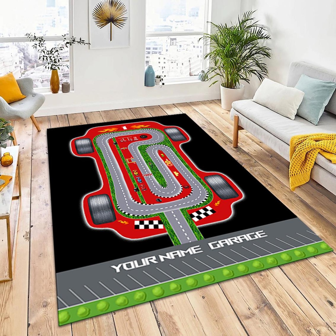 Seamless Racetrack Rug Custom Car Racing Track Rug, Children's Room Decor, Non-slip - Etsy
